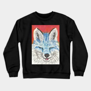 blue fox face Crewneck Sweatshirt